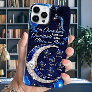 Personalized Butterfly Phone case, This Grandma Loves Her Grandkids To The Moon And Back