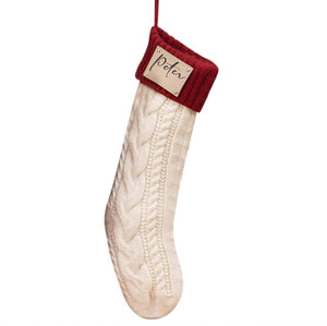 Personalized Leather Knitted Christmas Stockings