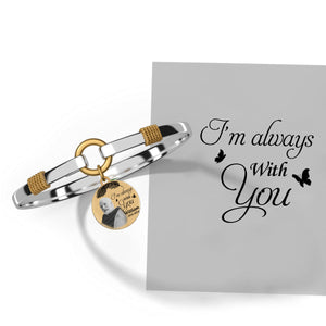 Personalized I am Always with You Memorial Wings Two-Tone Bracelet