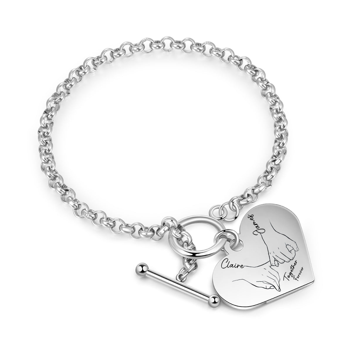 I Love You Forever & Always - Couple Personalized Bracelet