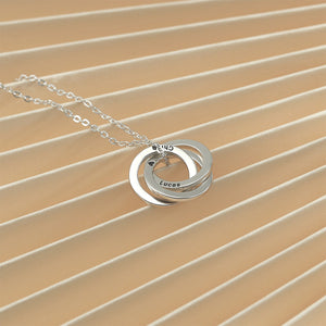 Personalized round necklace, engraved name and text necklaces, Valentine's Day gifts,Family gifts