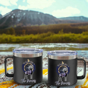 Bear And Mountains - Camping Gift For Camping Lovers - Personalized 14oz Stainless Steel Tumbler With Handle