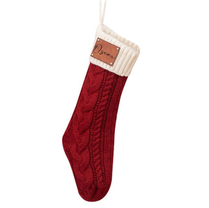 Personalized Leather Knitted Christmas Stockings