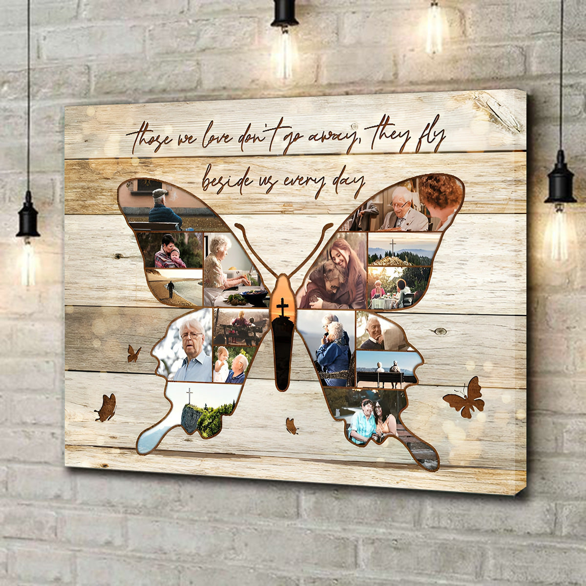 Personalized Butterfly Photo Collage Canvas Poster Memorial Gift