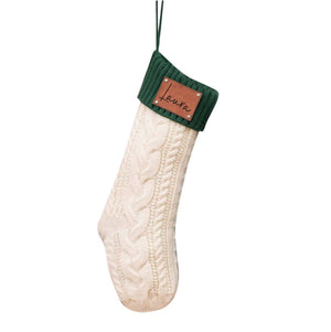 Personalized Leather Knitted Christmas Stockings