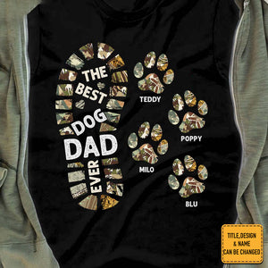 Personalized T-Shirt Dog Dad Foot Print Shirt