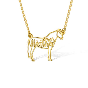 Personalized Horse Breed Necklace with Cursive Name