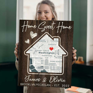 Personalized Our First Home Custom Map Poster, Best Housewarming Gifts, Gifts for New Homeowners, New House Gifts