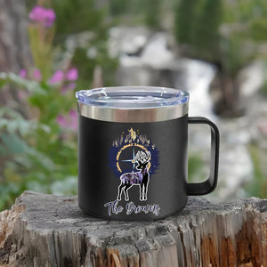 Bear And Mountains - Camping Gift For Camping Lovers - Personalized 14oz Stainless Steel Tumbler With Handle