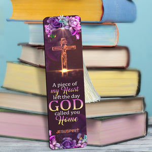 A Piece Of My Heart Left The Day God Called You Home-Personalized Memorial Wooden Bookmarks