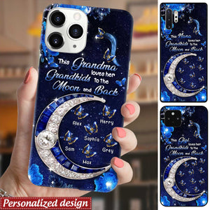 Personalized Butterfly Phone case, This Grandma Loves Her Grandkids To The Moon And Back