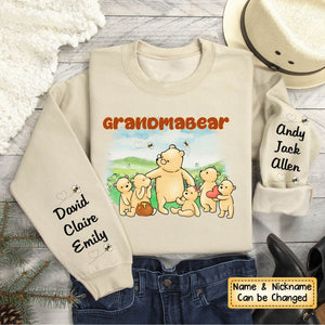 Personalized Gift For Grandma Bear Sleeve Printed Standard Sweatshirt