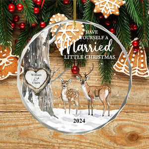 Married Little Christmas – Gift For Wedding Personalized Glass Ornament Holiday Decoration