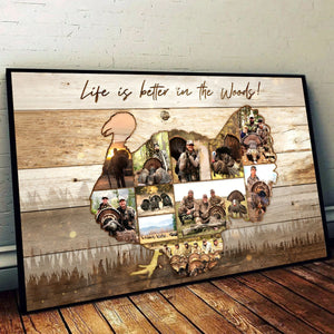 Personalized Turkey Photo Collage Canvas Poster - Gift For Hunters