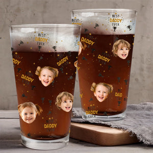 Best Dad Ever - Personalized Photo Beer Glass