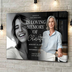 Personalized In Loving Memory Memorial Photo Canvas Poster