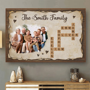 Personalized Family Gift Love Never Ends Crossword Puzzle Poster