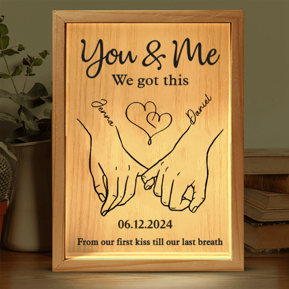 Together Forever From Our First Kiss Till Our Last Breath - Couple Personalized Frame Light Box