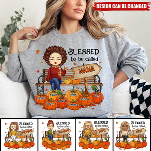 Blessed To Be Called - Family Personalized Pumpkin Sweatshirt - Autumn Gift For Grandma