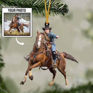 Custom Photo Personalized Riding Horse Acrylic Ornament