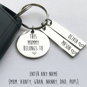 This Mummy Belongs To Personalised Family Keychain