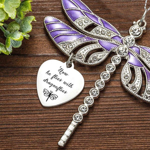 Personalized Dragonfly Memorial Necklace for Loss of Loved One