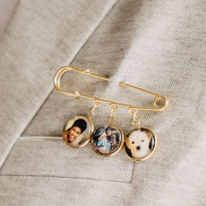 Custom Photo Boutonniere Lapel Pin, Funeral Keepsake, Bereavement Loss Gift