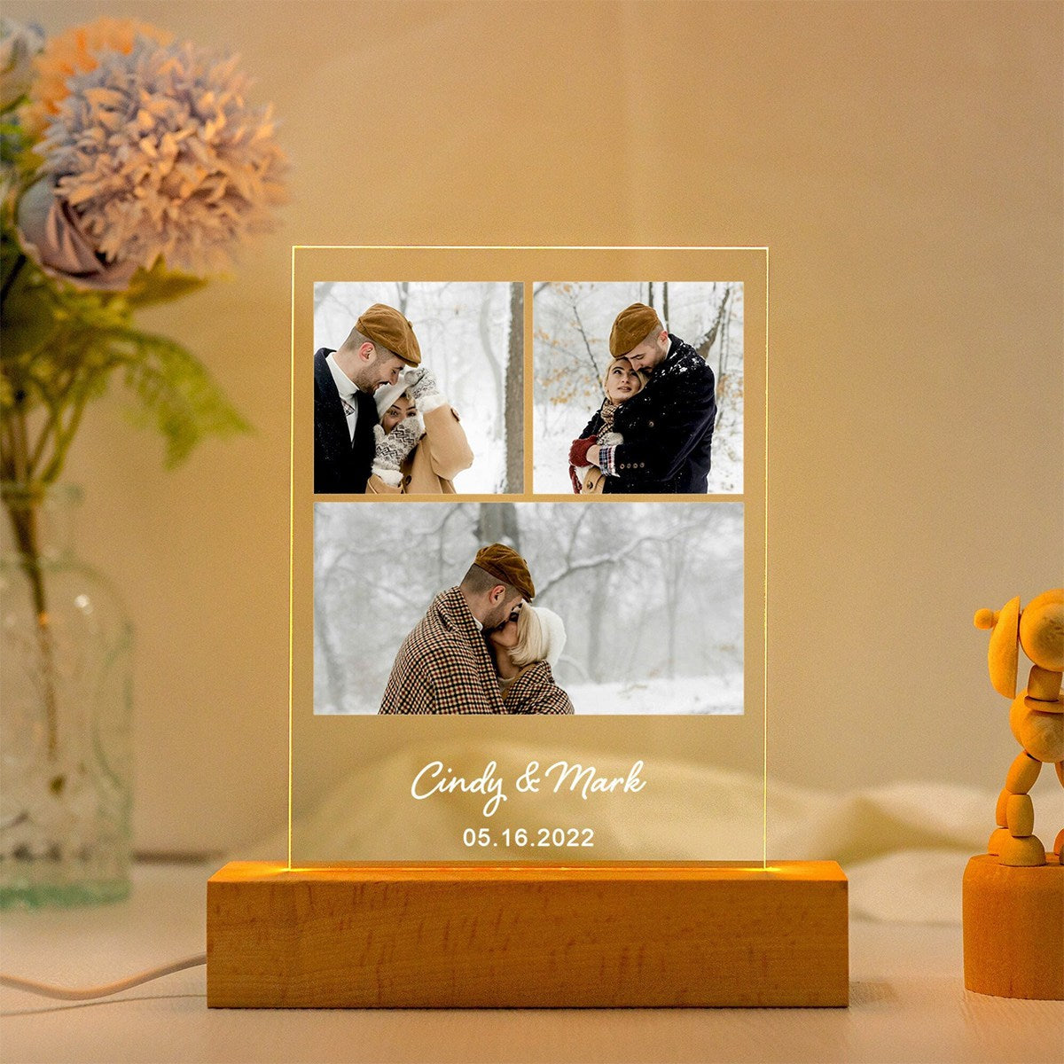 Personalized night light photos, led light photo collage,anniversary gifts, birthday gifts for friends