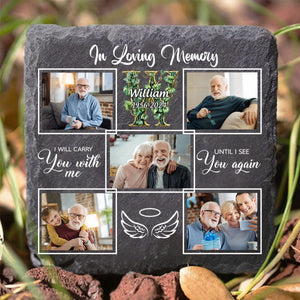 In Loving Memory - Custom Photo Monogram - Personalized Memorial Stone