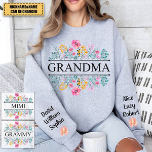 In Grandma's Garden, Love Grows Like Flowers - Family Personalized Sweatshirt