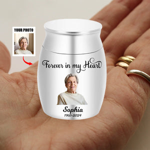 Personalized Memorial Upload Photo Small Urn For Human Ashes ,Pet Memorial Urn - Small Ashes Keepsake