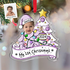 New Baby Ornament - My First Christmas Personalized Photo Ornament