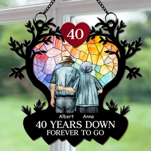 Personalized Suncatcher Ornament - Many Years Down Forever To Go - Gift For Couple, Bestie