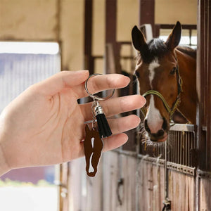 Personalized Horse Facial Marking Silhouette Acrylic Keychain Tassel Equestrians Horse Riding Accessory Gift for Horse Lover