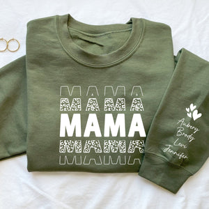 Personalized Leopard Mama Grandma and Kids Sweatshirt