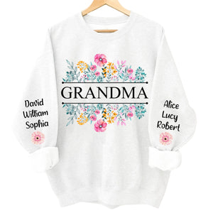 In Grandma's Garden, Love Grows Like Flowers - Family Personalized Sweatshirt