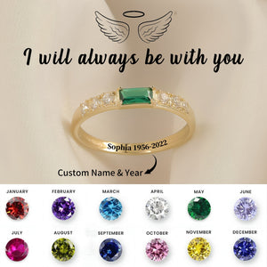 Personalized Birthstone Memorial Ring-- Memorial Gift For Family, Friend