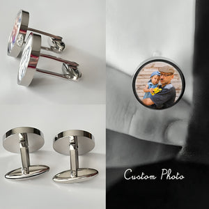 Personalized Photo Cufflink,Engraved Photo Cufflinks,Wedding Cufflinks,gift ideas Dads