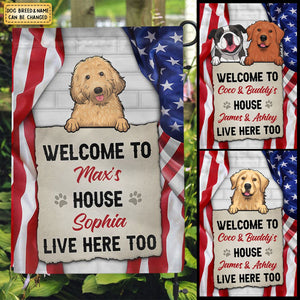 Welcome To The Dog House, Personalized Garden Flags, Decoration For Dog Lovers