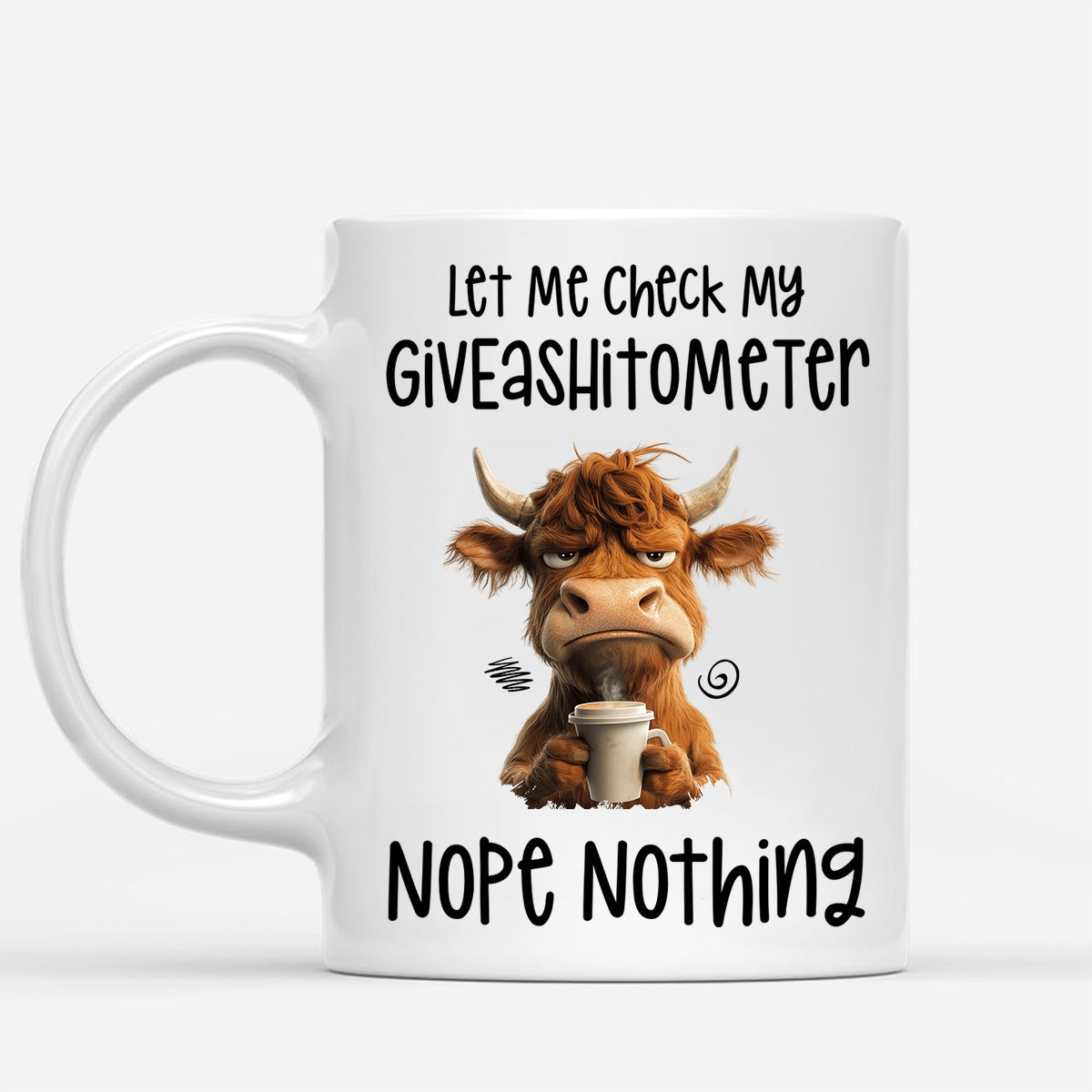 Personalized Funny Mug - Let Me Check My Giveashitometer Nope Nothing - Fun Gifts For Coworkers, Friends, Family