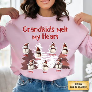 Personalized Grandkids Melt My Heart Sweatshirt