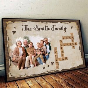 Personalized Family Gift Love Never Ends Crossword Puzzle Poster