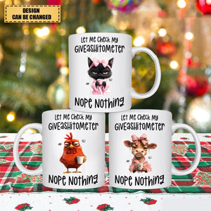 Personalized Funny Mug - Let Me Check My Giveashitometer Nope Nothing - Fun Gifts For Coworkers, Friends, Family