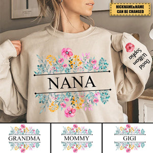 In Grandma's Garden, Love Grows Like Flowers - Family Personalized Sweatshirt