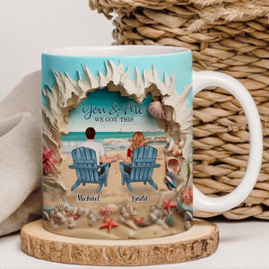 You & Me We Got This Personalized Couple Beach Mug