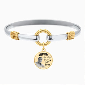 Personalized I am Always with You Memorial Wings Two-Tone Bracelet