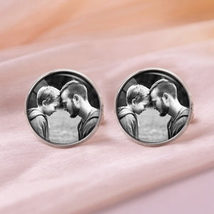 Personalized Photo Cufflink,Engraved Photo Cufflinks,Wedding Cufflinks,gift ideas Dads