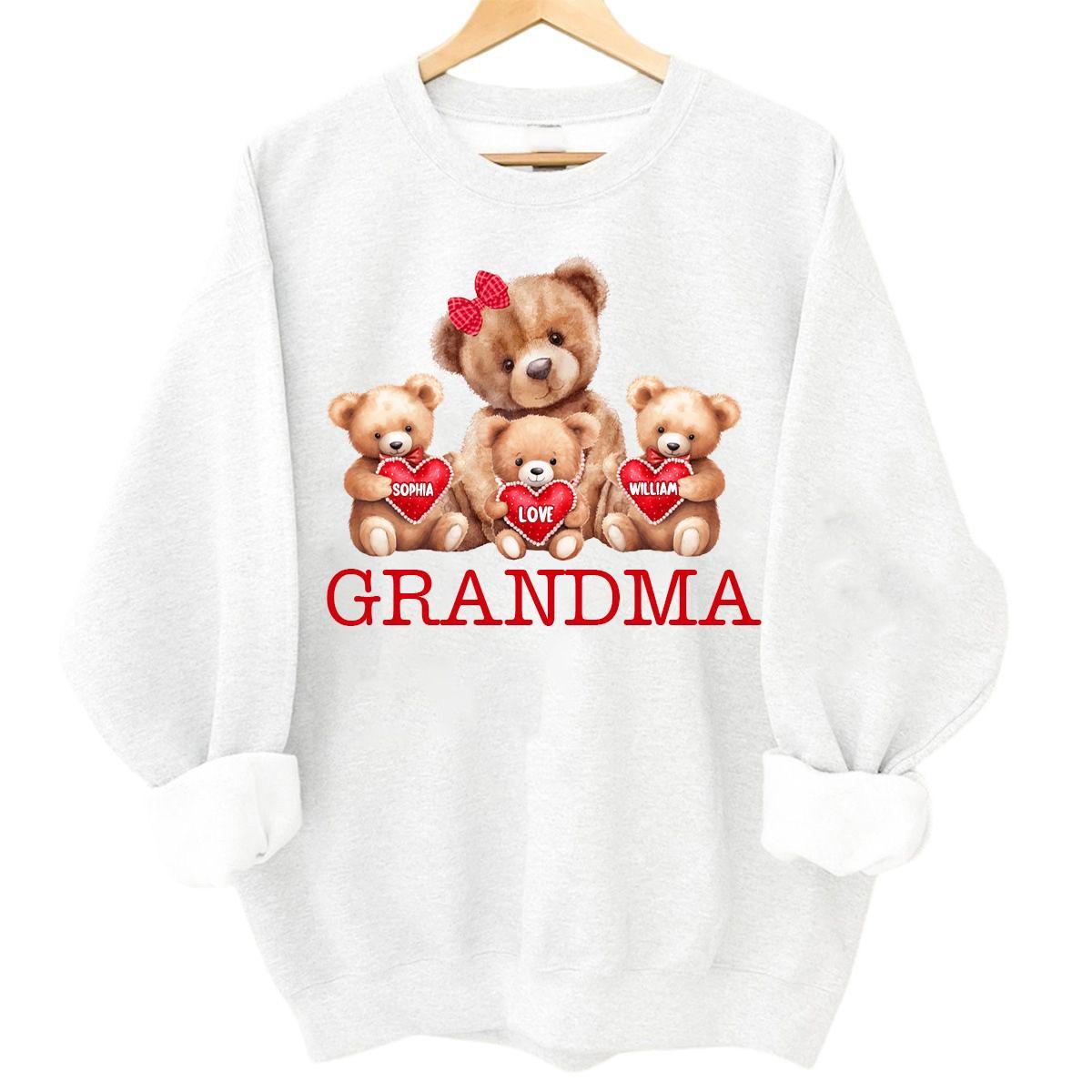 Personalized Grandma Bear With Cute Little Bear Kids Sweatshirt