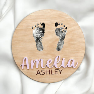 Personalized Baby Arrival Announcement Wooden Sign Plaque