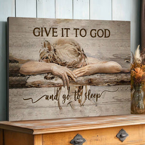 Sleeping girl, Give it to God and go to sleep - Jesus Landscape Canvas Prints, Christian Wall Art